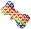 Rainbow Chevron Canvas Bone Dog Toy